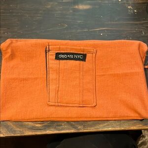 Hand Crafted Orange Cosmetic Bag